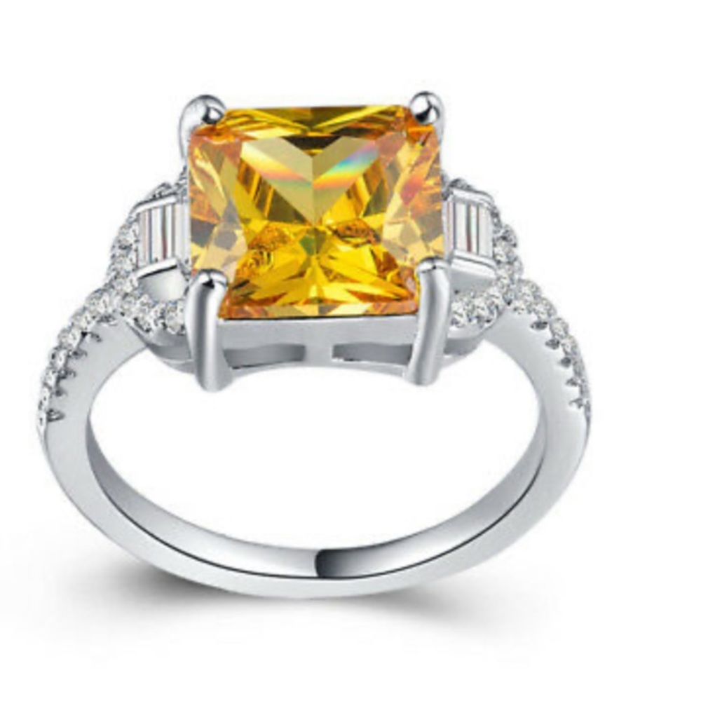 925 Sterling Silver Luxury Citrine Ring - Picture 5 of 5